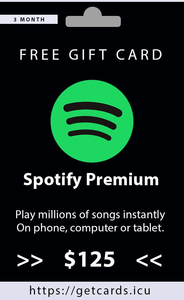 Gift Card Spotify Premium Free